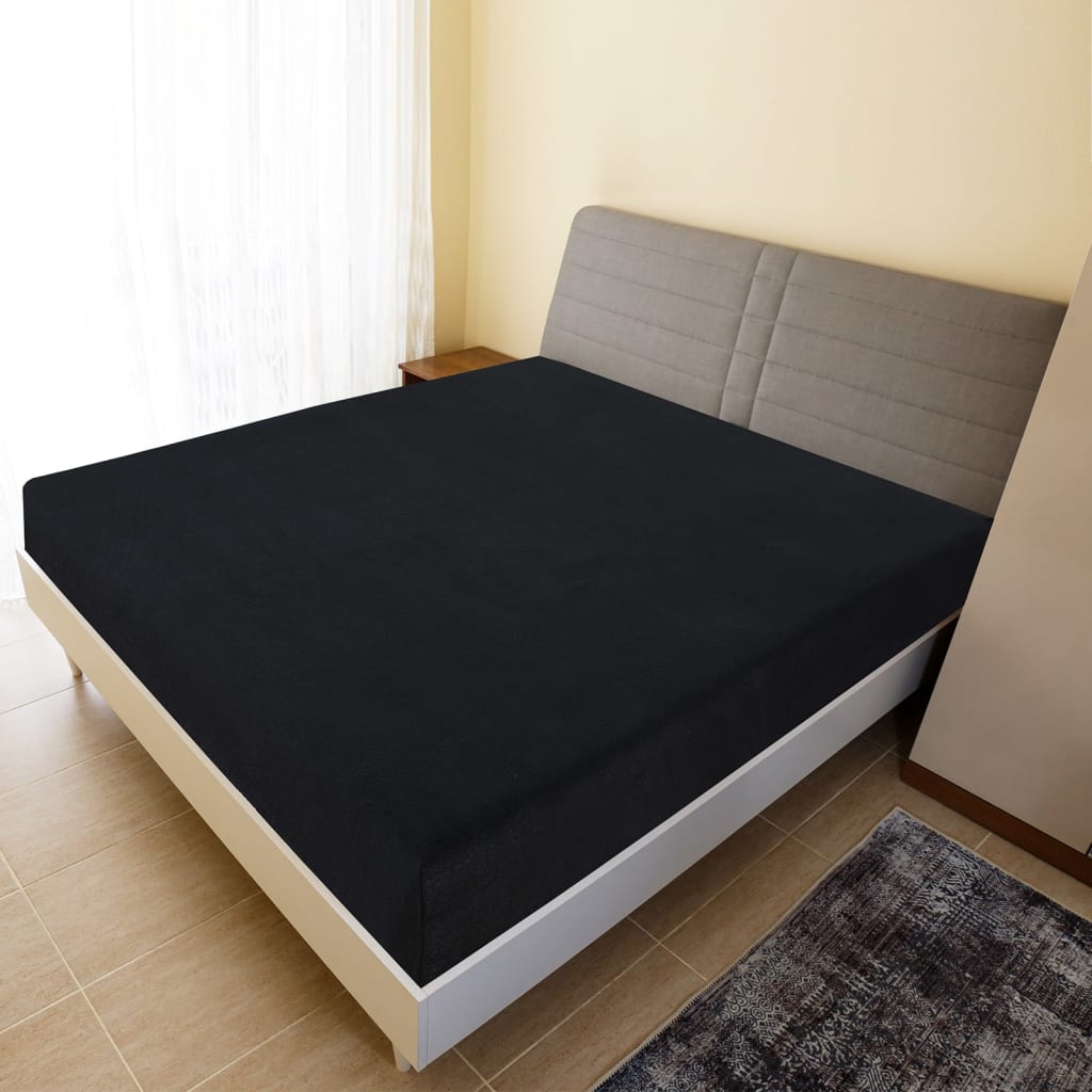 vidaXL Spannbettlaken 2 Stk. Jersey Anthrazit 90x200 cm Baumwolle