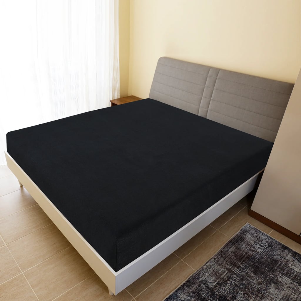vidaXL Spannbettlaken 2 Stk. Jersey Anthrazit 90x200 cm Baumwolle