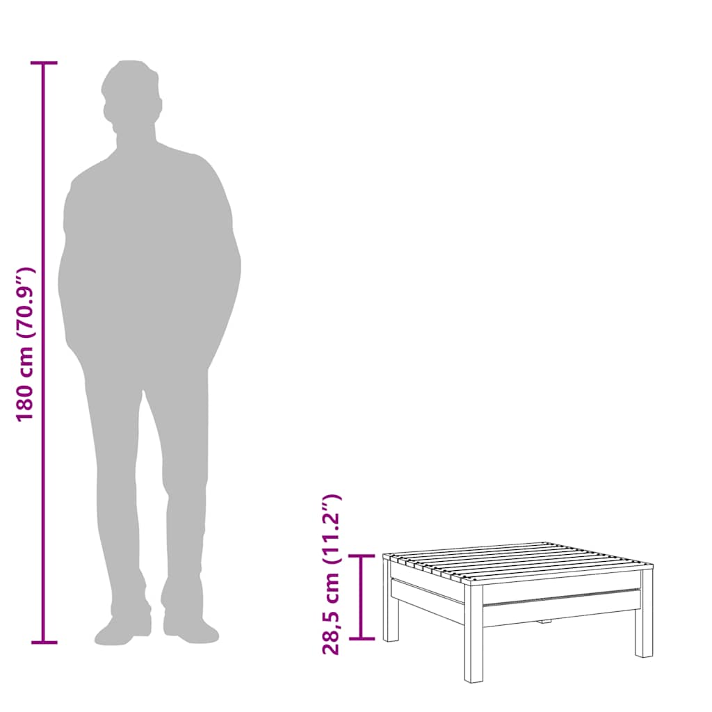 vidaXL Outdoor-Hocker Massivholz Kiefer