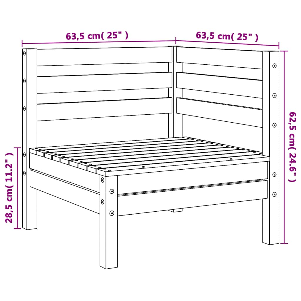 vidaXL Garten-Ecksofas 2 Stk. Honigbraun Massivholz Kiefer