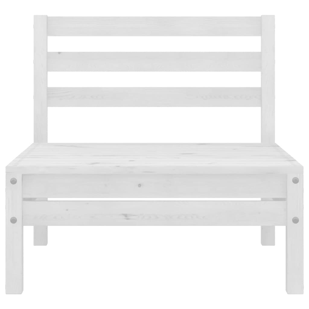 vidaXL Garten-Mittelsofas 4 Stk. Weiß Kiefer Massivholz