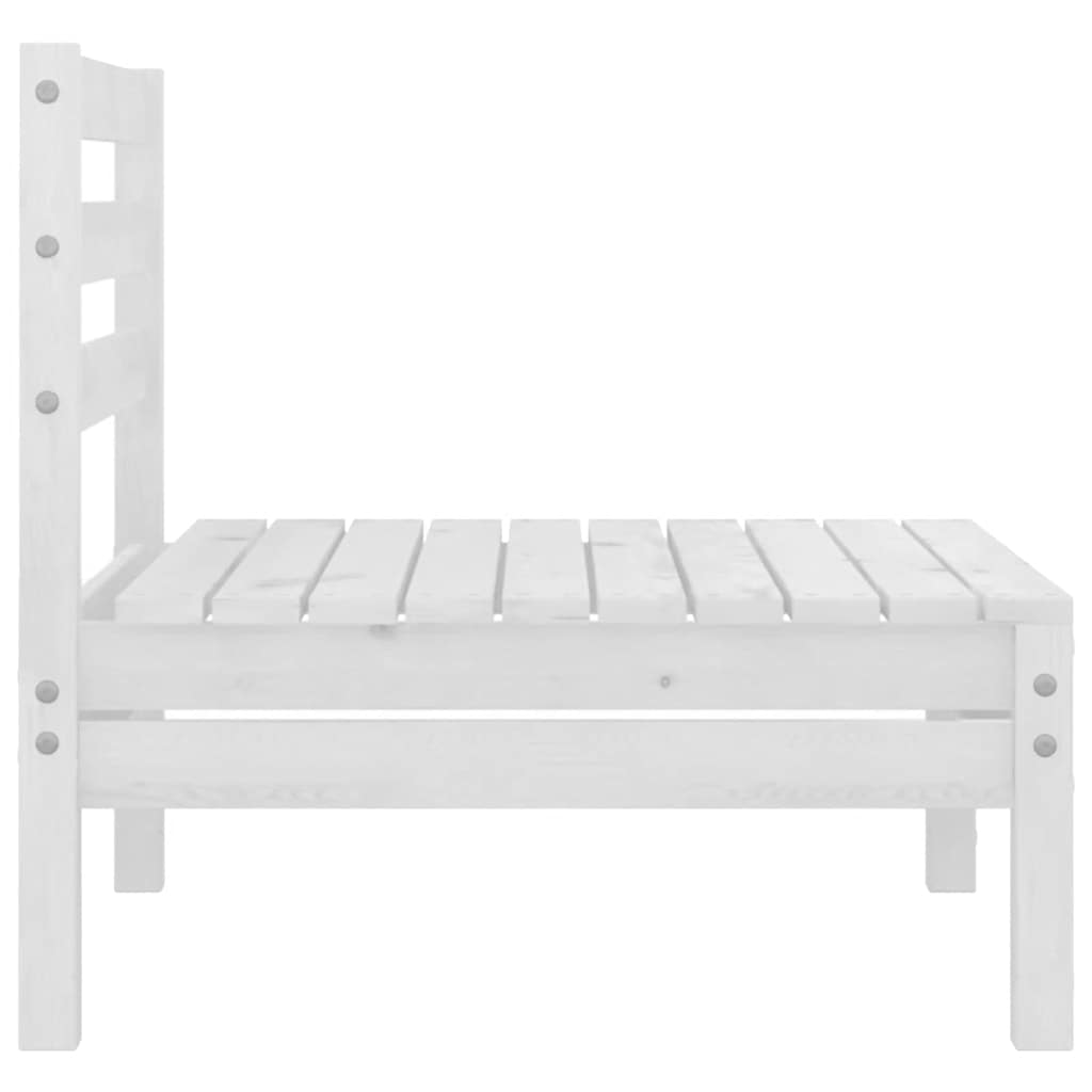 vidaXL Garten-Mittelsofas 4 Stk. Weiß Kiefer Massivholz