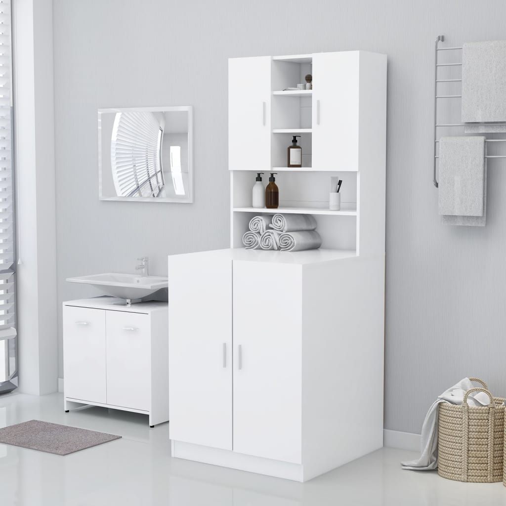 vidaXL Waschmaschinenschrank Weiß