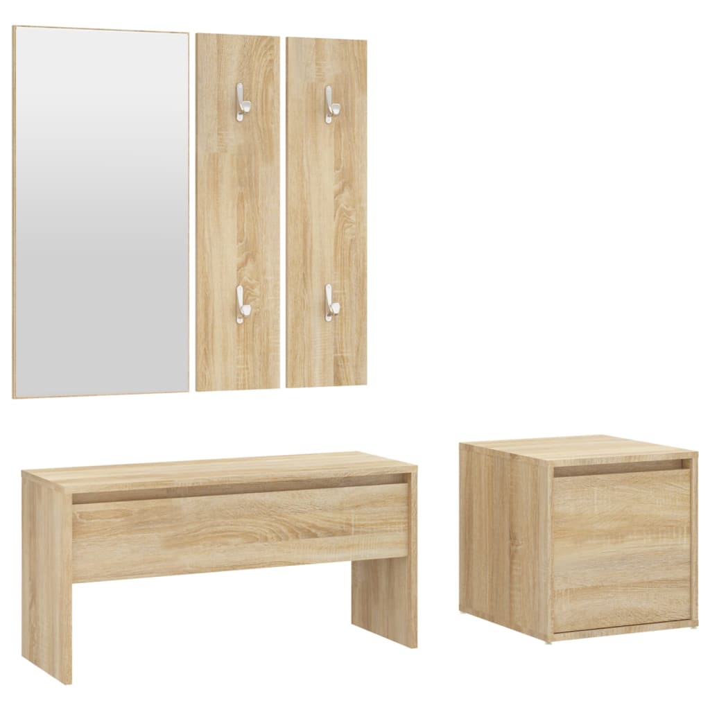 vidaXL Garderoben-Set Sonoma-Eiche Holzwerkstoff