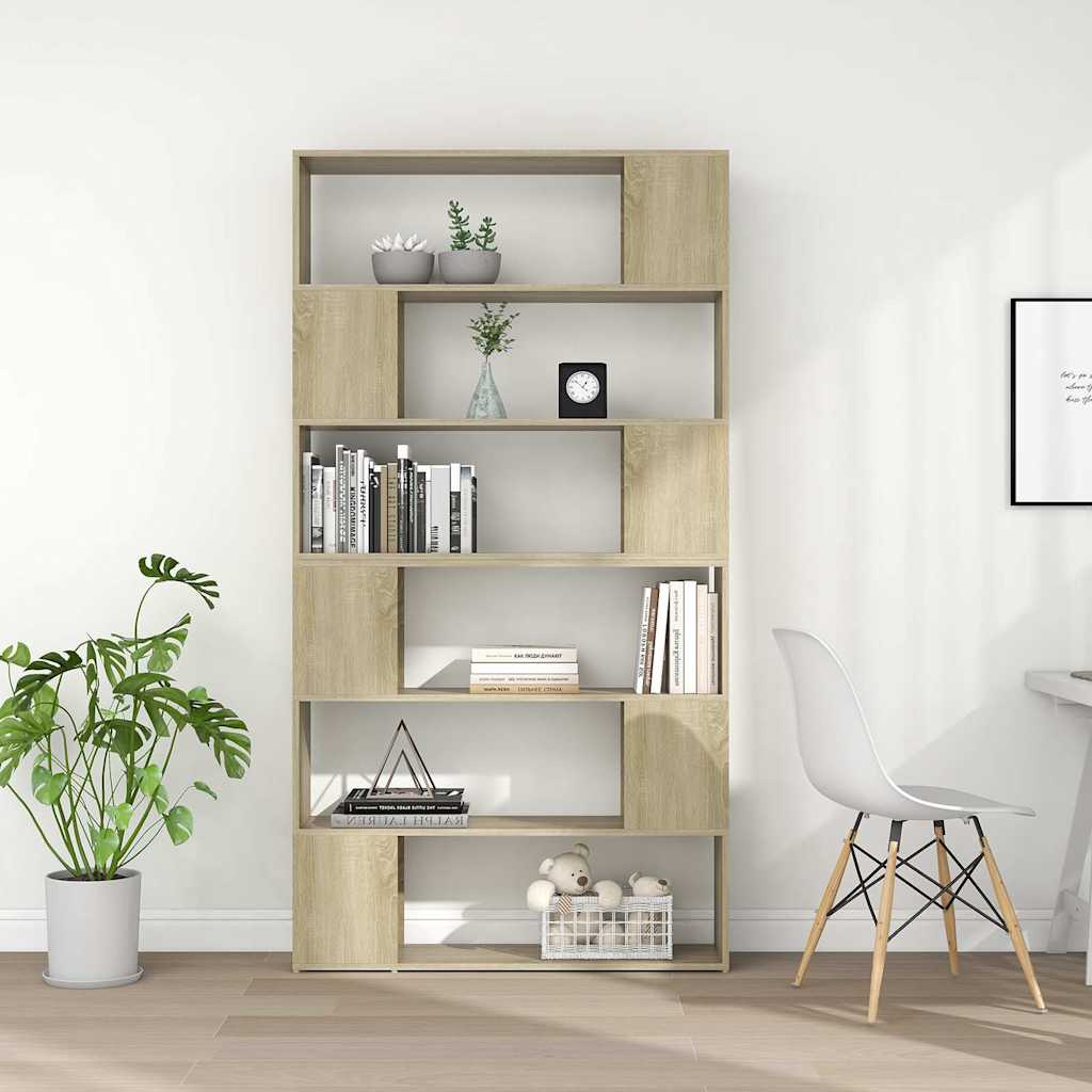 vidaXL Bücherregal Raumteiler Sonoma-Eiche 100x24x188 cm