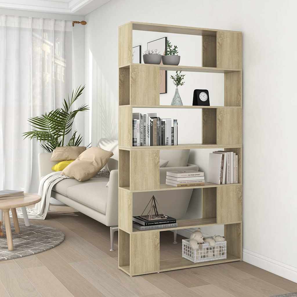 vidaXL Bücherregal Raumteiler Sonoma-Eiche 100x24x188 cm