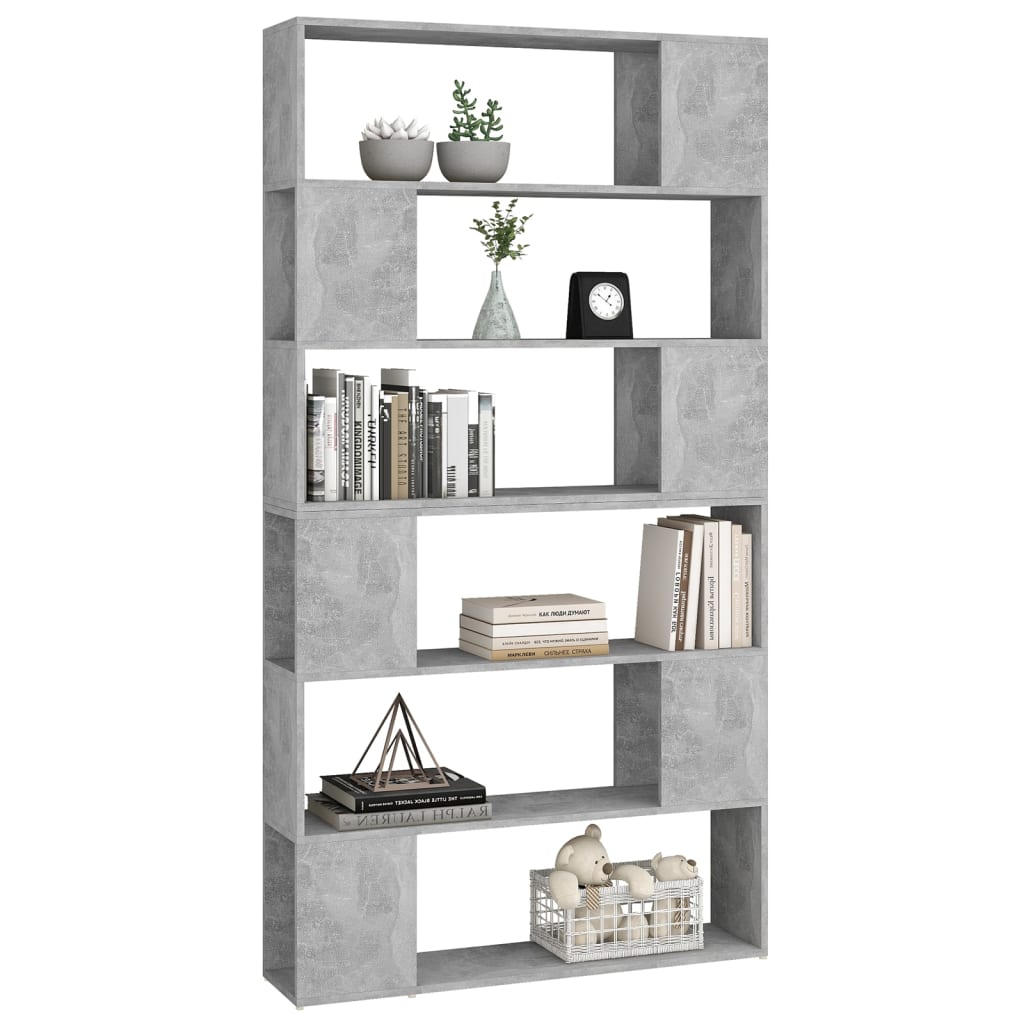 vidaXL Bücherregal Raumteiler Betongrau 100x24x188 cm
