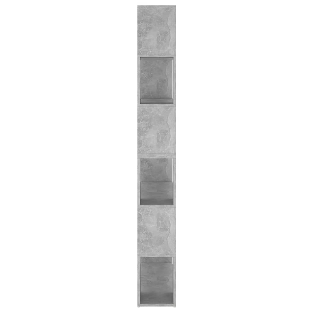 vidaXL Bücherregal Raumteiler Betongrau 100x24x188 cm