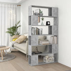 vidaXL Bücherregal Raumteiler Betongrau 100x24x188 cm