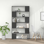 vidaXL Bücherregal Raumteiler Hochglanz-Grau 100x24x188 cm