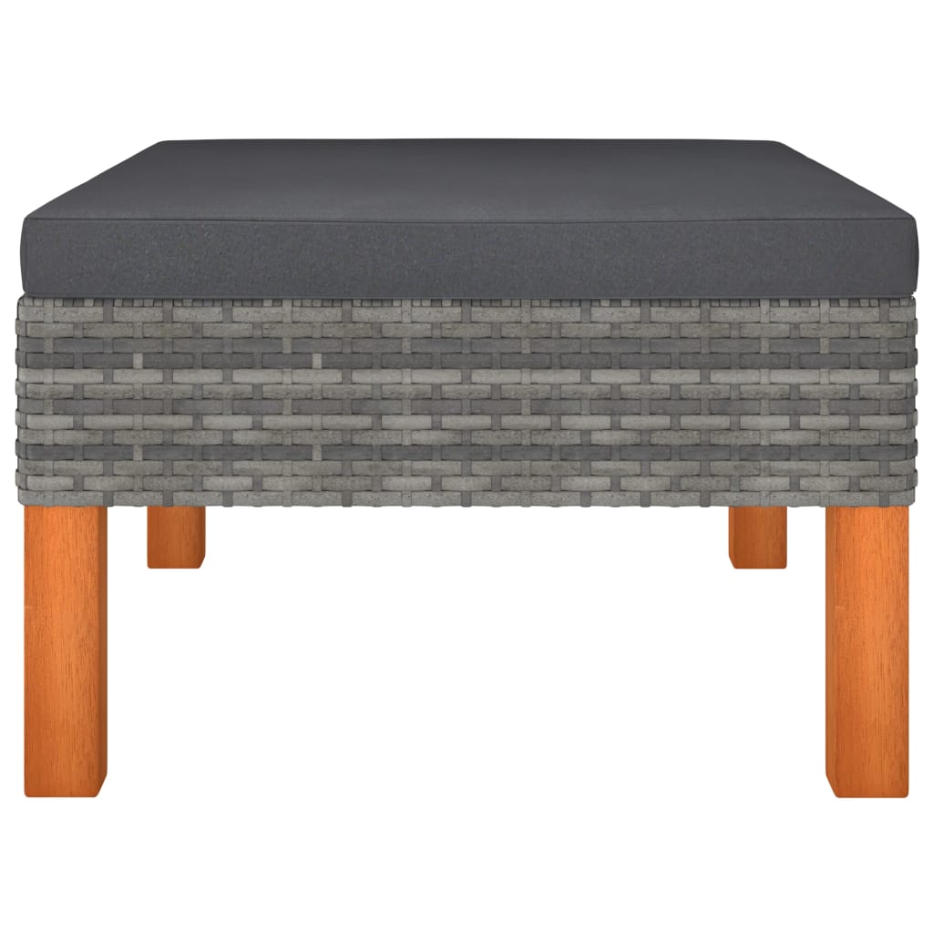 vidaXL 10-tlg. Garten-Lounge-Set Poly Rattan und Eukalyptusholz Grau