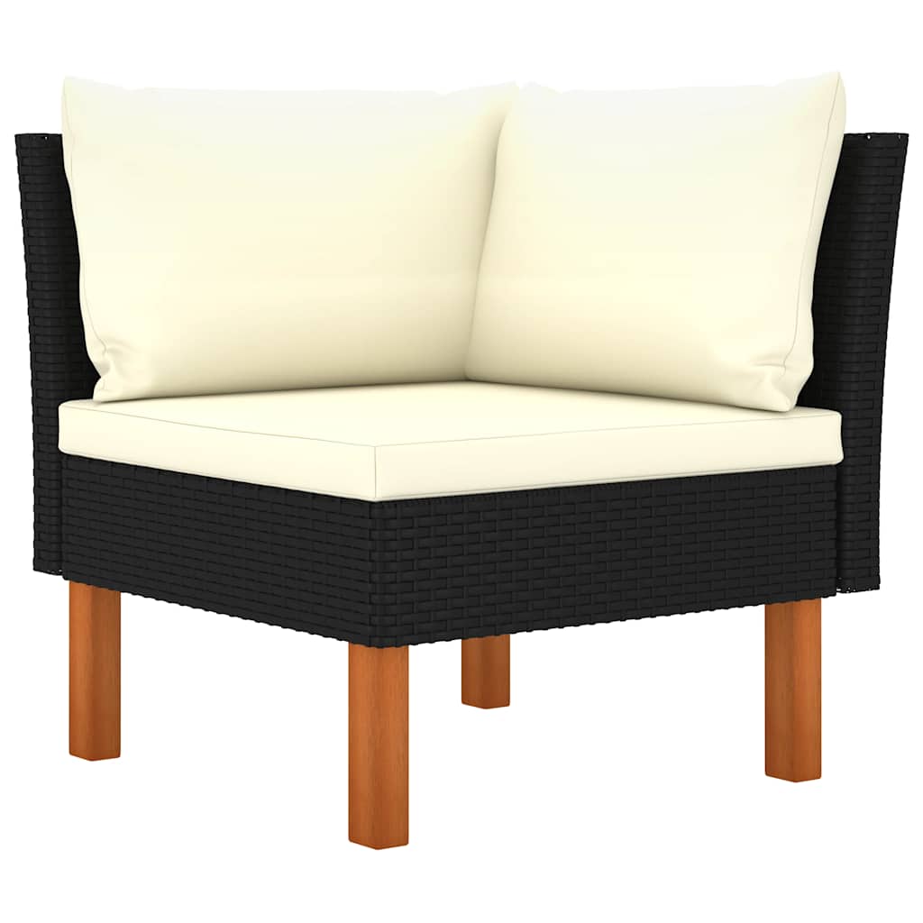 vidaXL 10-tlg. Garten-Lounge-Set Poly Rattan Eukalyptusholz Schwarz
