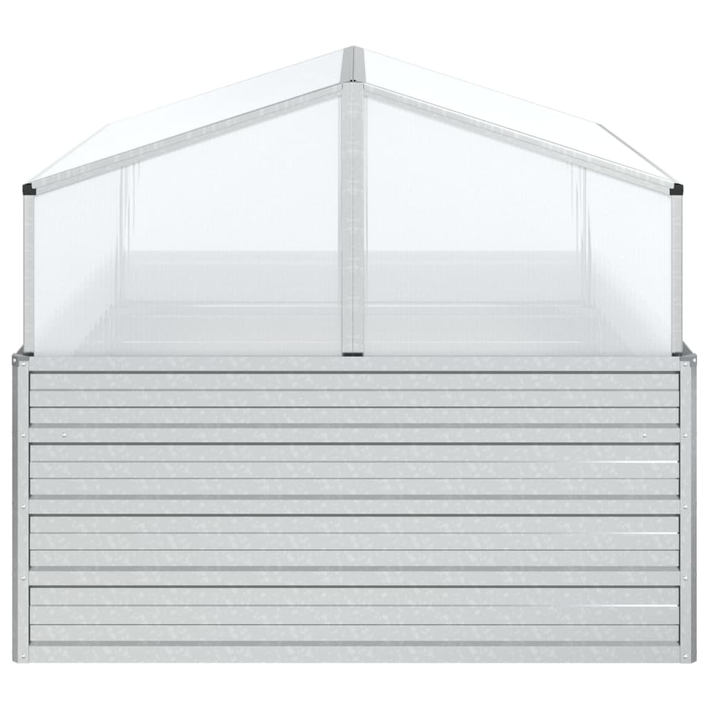 vidaXL Garten-Hochbeet mit Gewächshaus 100x100x85 cm Silber