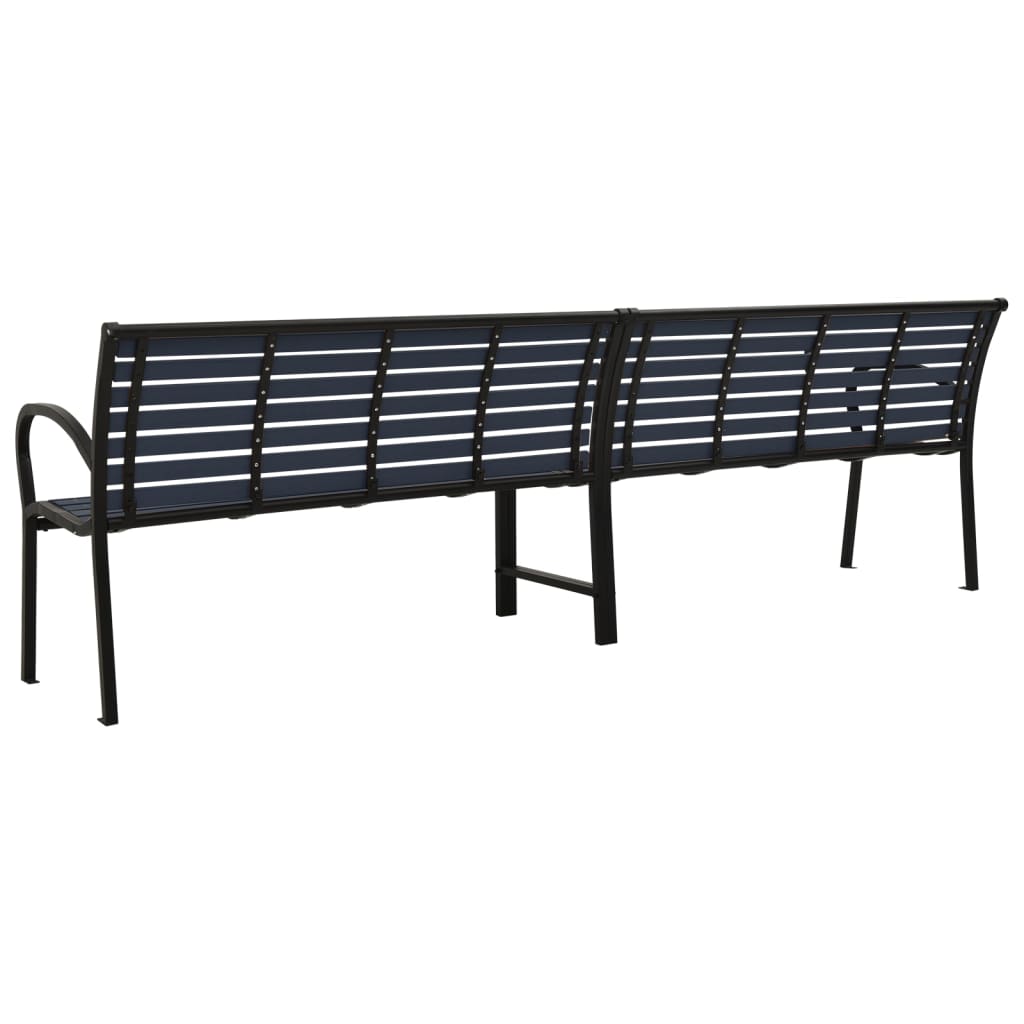 vidaXL Doppel-Gartenbank 251 cm Stahl und WPC Schwarz