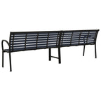 vidaXL Doppel-Gartenbank 251 cm Stahl und WPC Schwarz