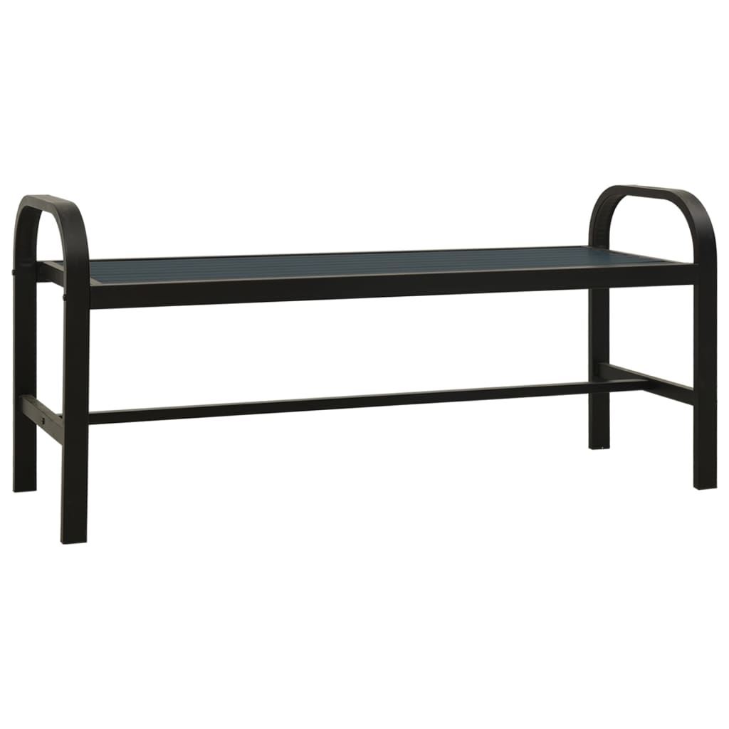 vidaXL Gartenbank 124,5 cm Stahl und WPC Schwarz