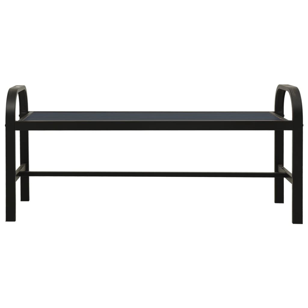 vidaXL Gartenbank 124,5 cm Stahl und WPC Schwarz