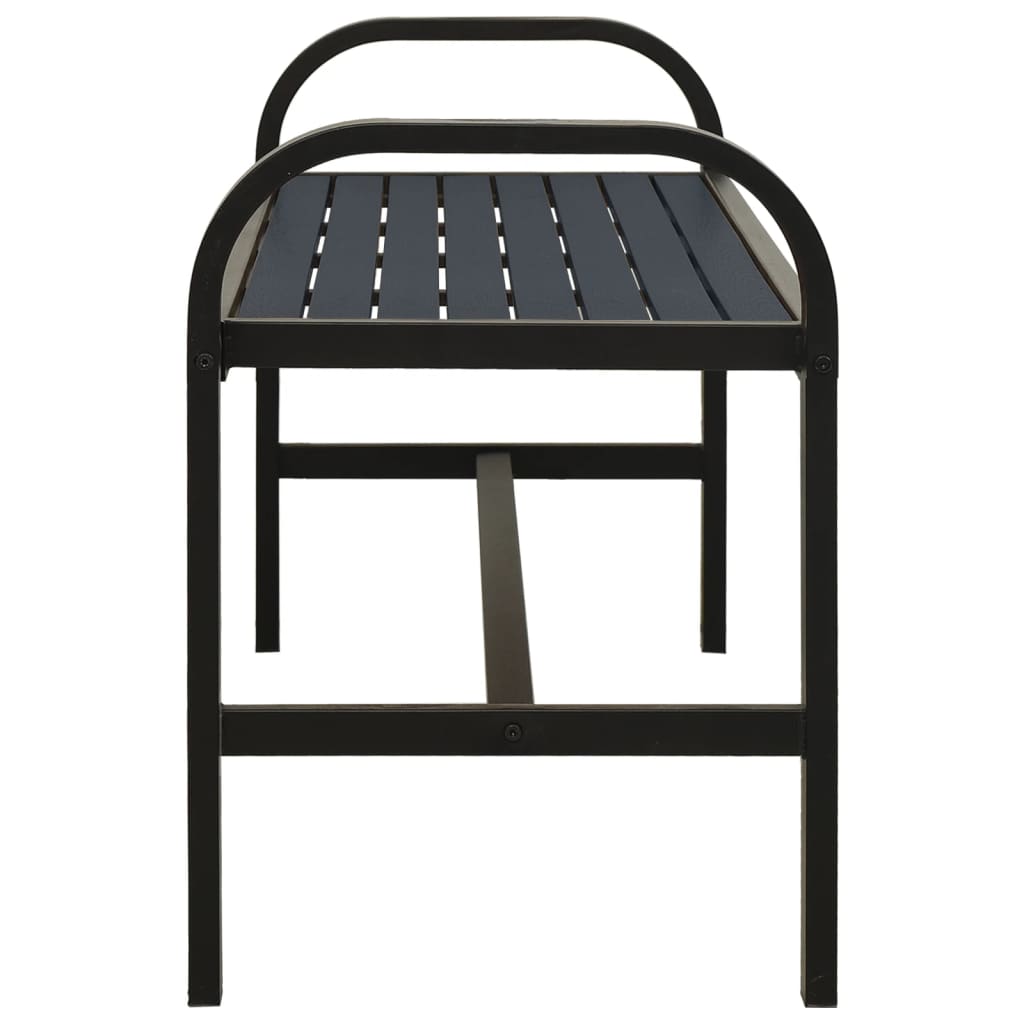 vidaXL Gartenbank 124,5 cm Stahl und WPC Schwarz