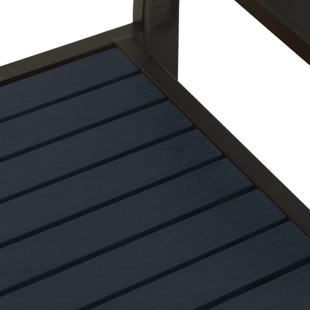 vidaXL Gartenbank 124,5 cm Stahl und WPC Schwarz