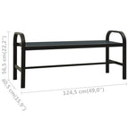vidaXL Gartenbank 124,5 cm Stahl und WPC Schwarz