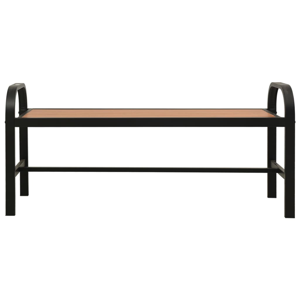 vidaXL Gartenbank 124,5 cm Stahl und WPC Braun und Schwarz