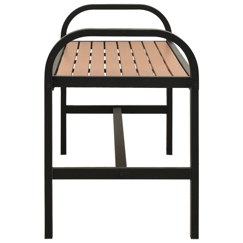 vidaXL Gartenbank 124,5 cm Stahl und WPC Braun und Schwarz