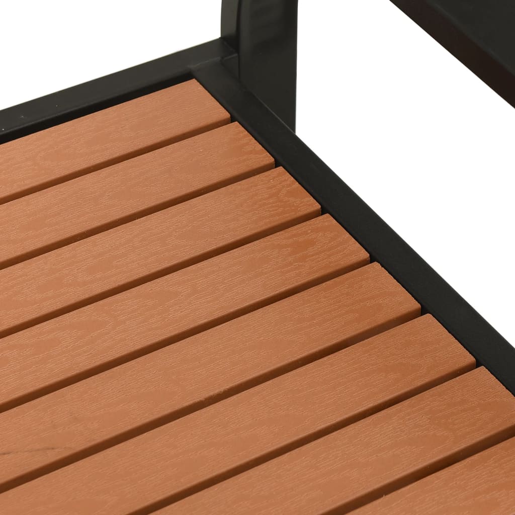 vidaXL Gartenbank 124,5 cm Stahl und WPC Braun und Schwarz