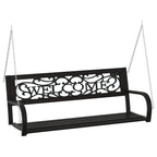 vidaXL Hollywoodschaukel 125 cm Stahl und Kunststoff Schwarz