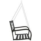vidaXL Hollywoodschaukel 125 cm Stahl und Kunststoff Schwarz