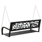 vidaXL Hollywoodschaukel 125 cm Stahl und Kunststoff Schwarz