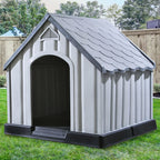 vidaXL Hundehütte Grau 92x87x91 cm Kunststoff