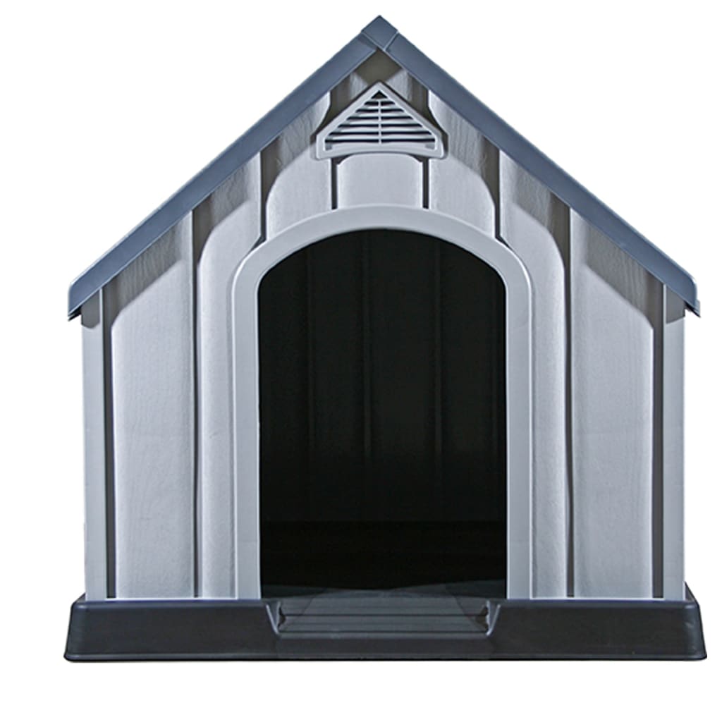 vidaXL Hundehütte Grau 92x87x91 cm Kunststoff