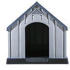 vidaXL Hundehütte Grau 92x87x91 cm Kunststoff