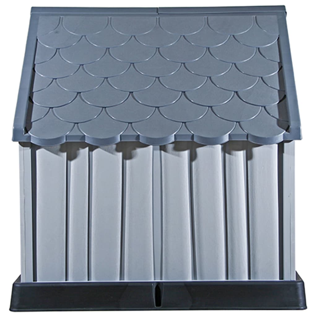 vidaXL Hundehütte Grau 92x87x91 cm Kunststoff
