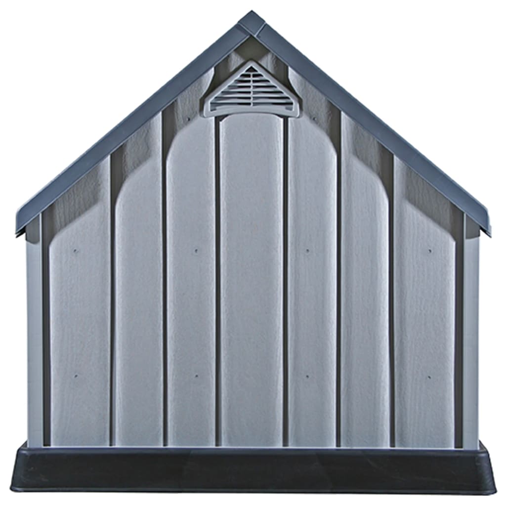 vidaXL Hundehütte Grau 92x87x91 cm Kunststoff