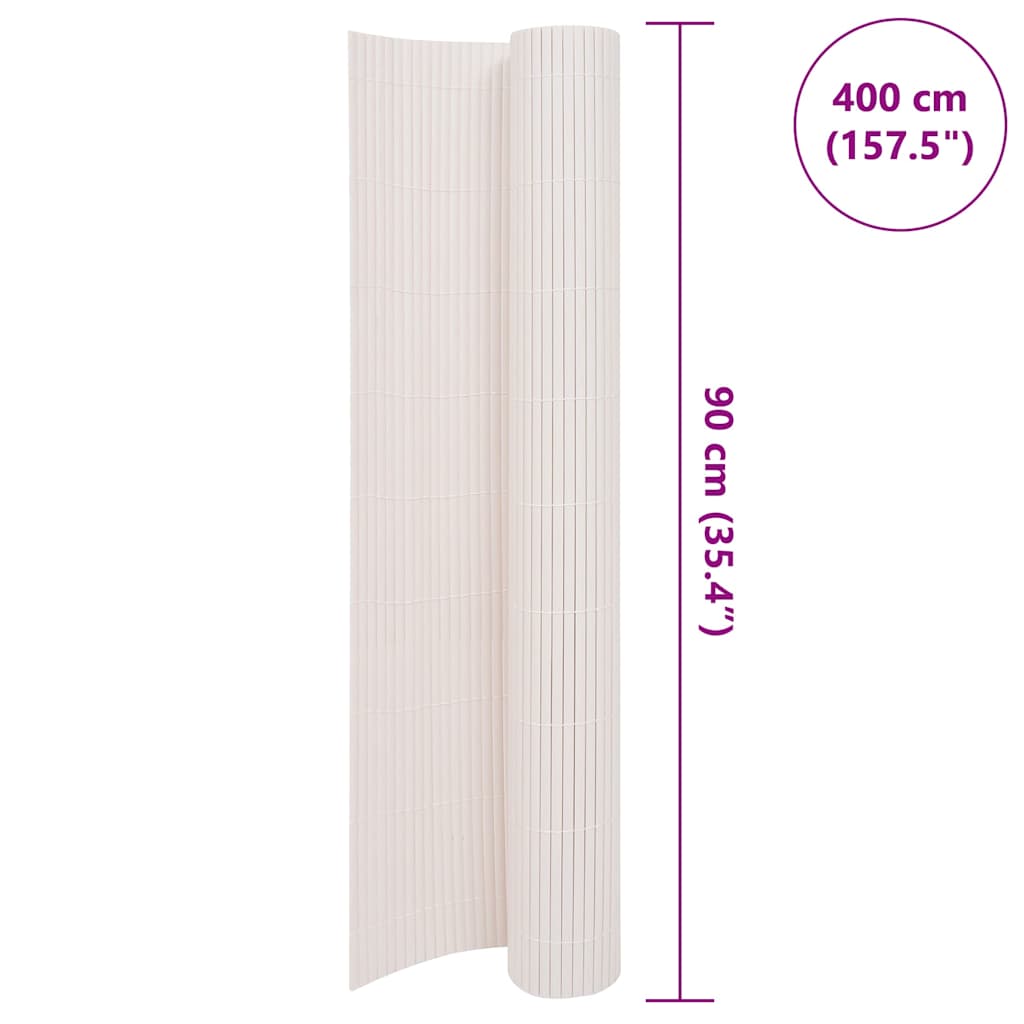 vidaXL Gartenzaun Doppelseitig 90x400 cm Weiß