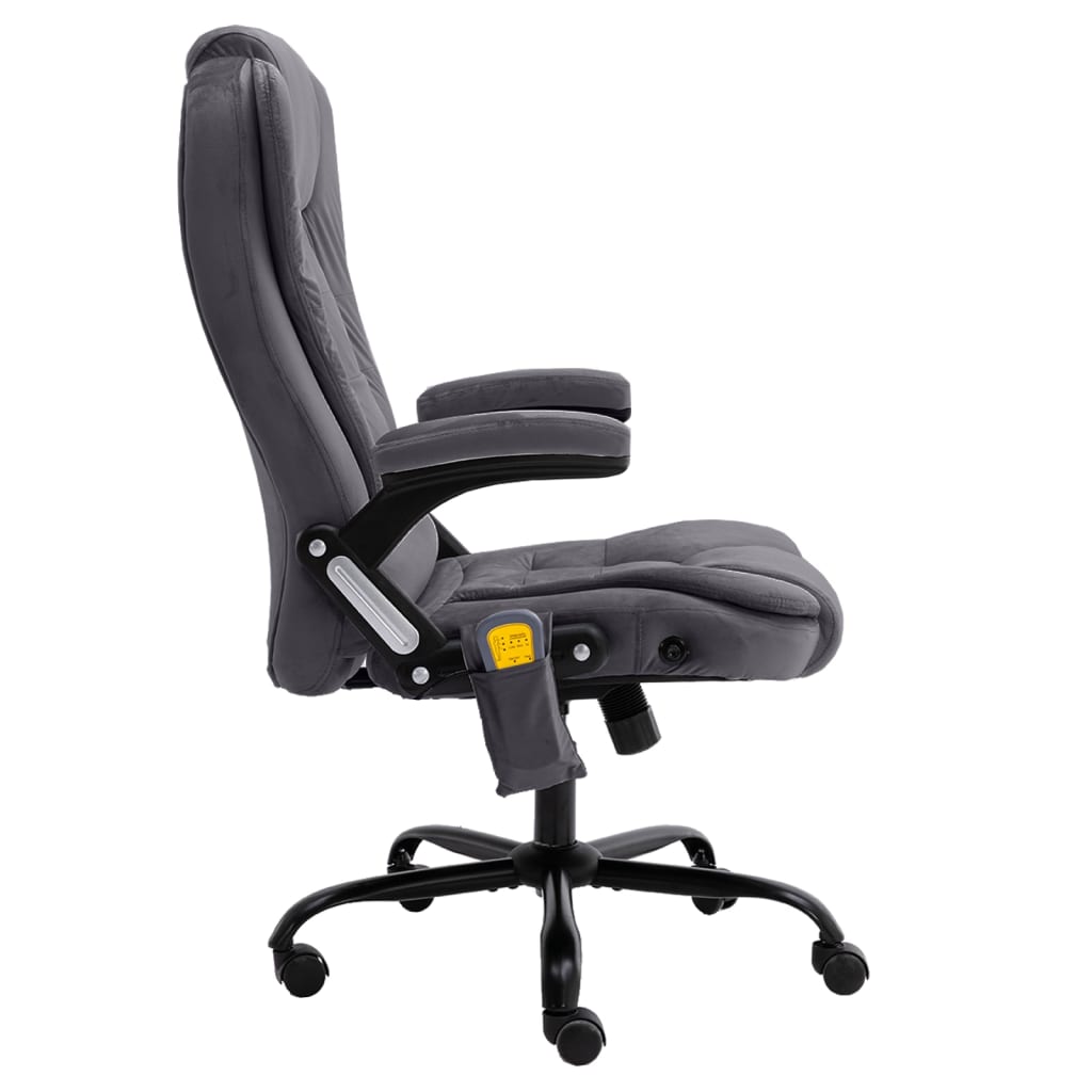 vidaXL Massage-Bürostuhl Dunkelgrau Samt