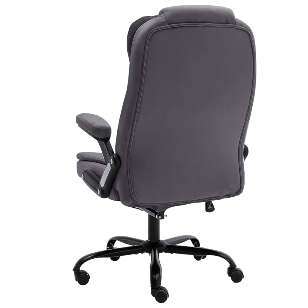 vidaXL Massage-Bürostuhl Dunkelgrau Samt