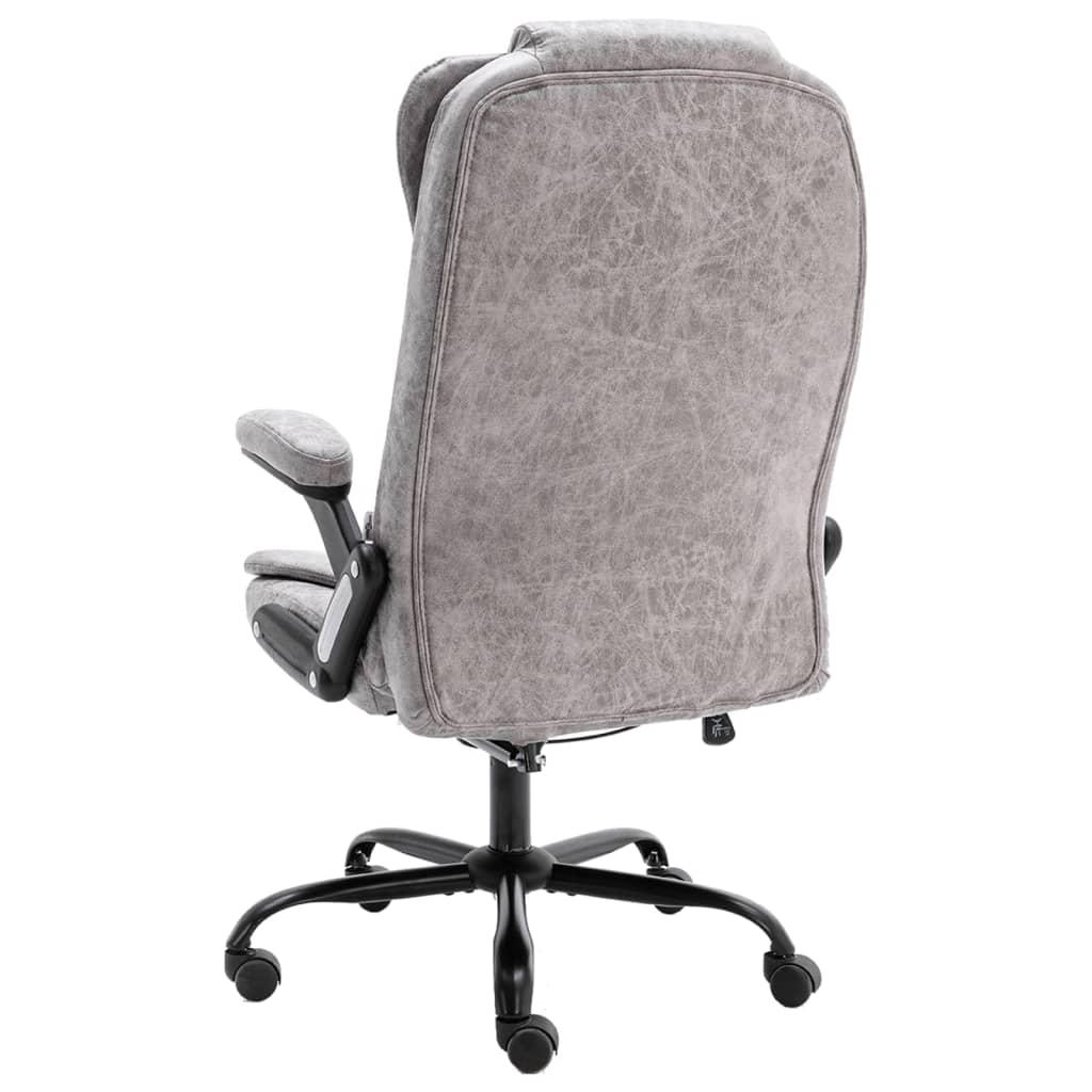 vidaXL Bürostuhl mit Massagefunktion Hellgrau Wildleder-Optik
