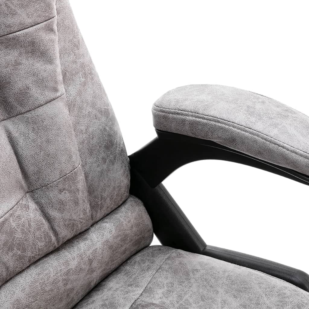 vidaXL Bürostuhl mit Massagefunktion Hellgrau Wildleder-Optik