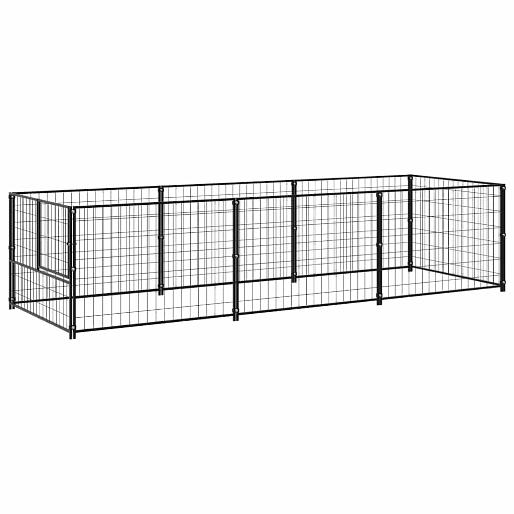vidaXL Hundezwinger Schwarz 3 m² Stahl
