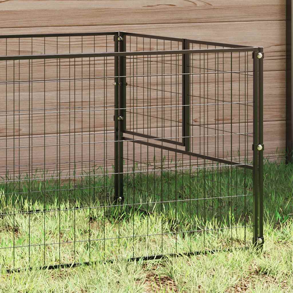 vidaXL Hundezwinger Schwarz 3 m² Stahl