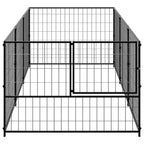 vidaXL Hundezwinger Schwarz 3 m² Stahl