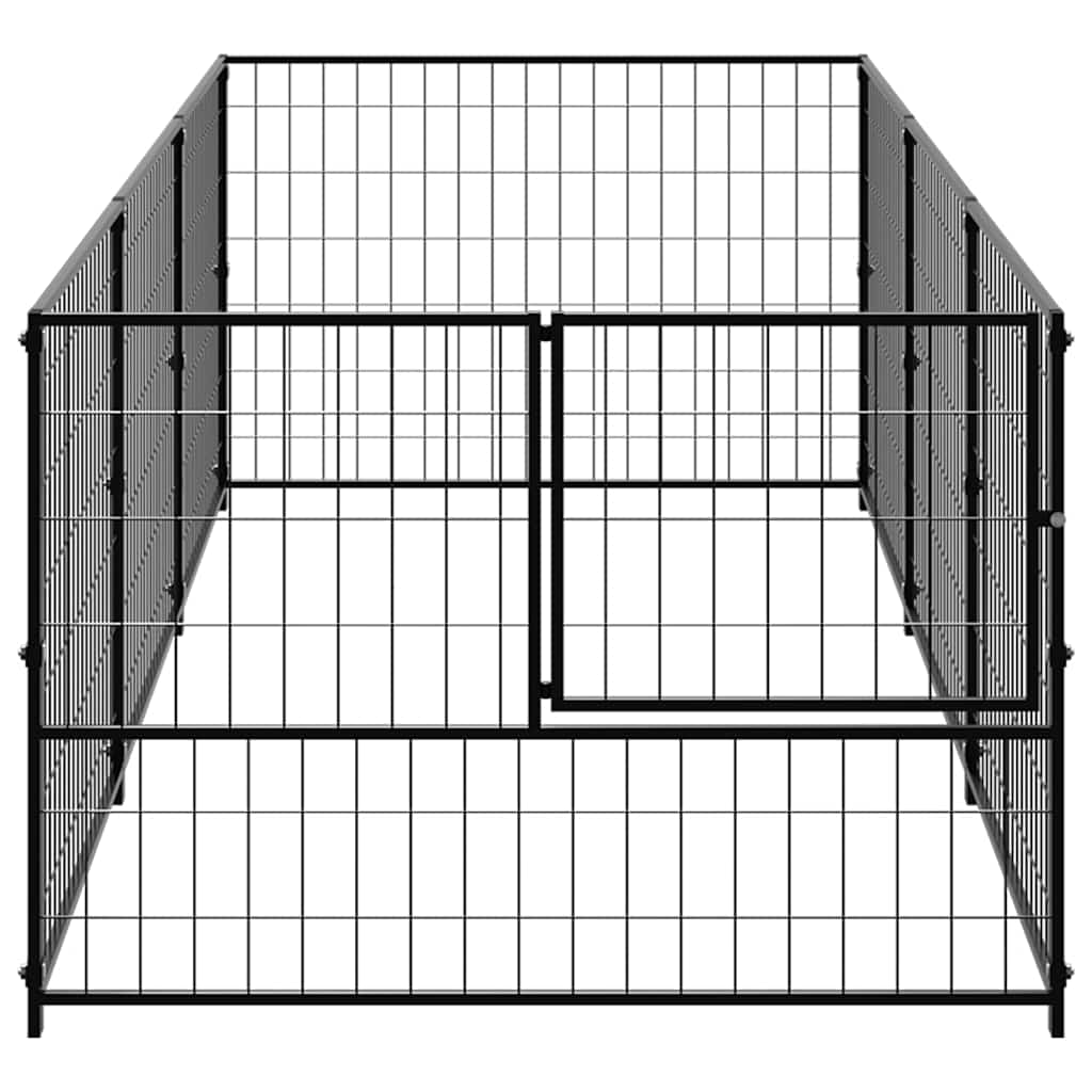 vidaXL Hundezwinger Schwarz 3 m² Stahl