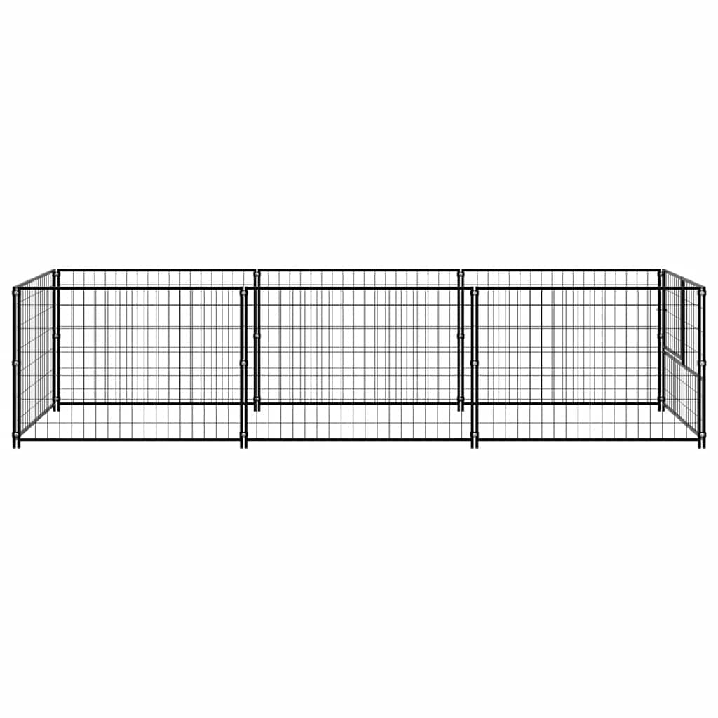 vidaXL Hundezwinger Schwarz 3 m² Stahl