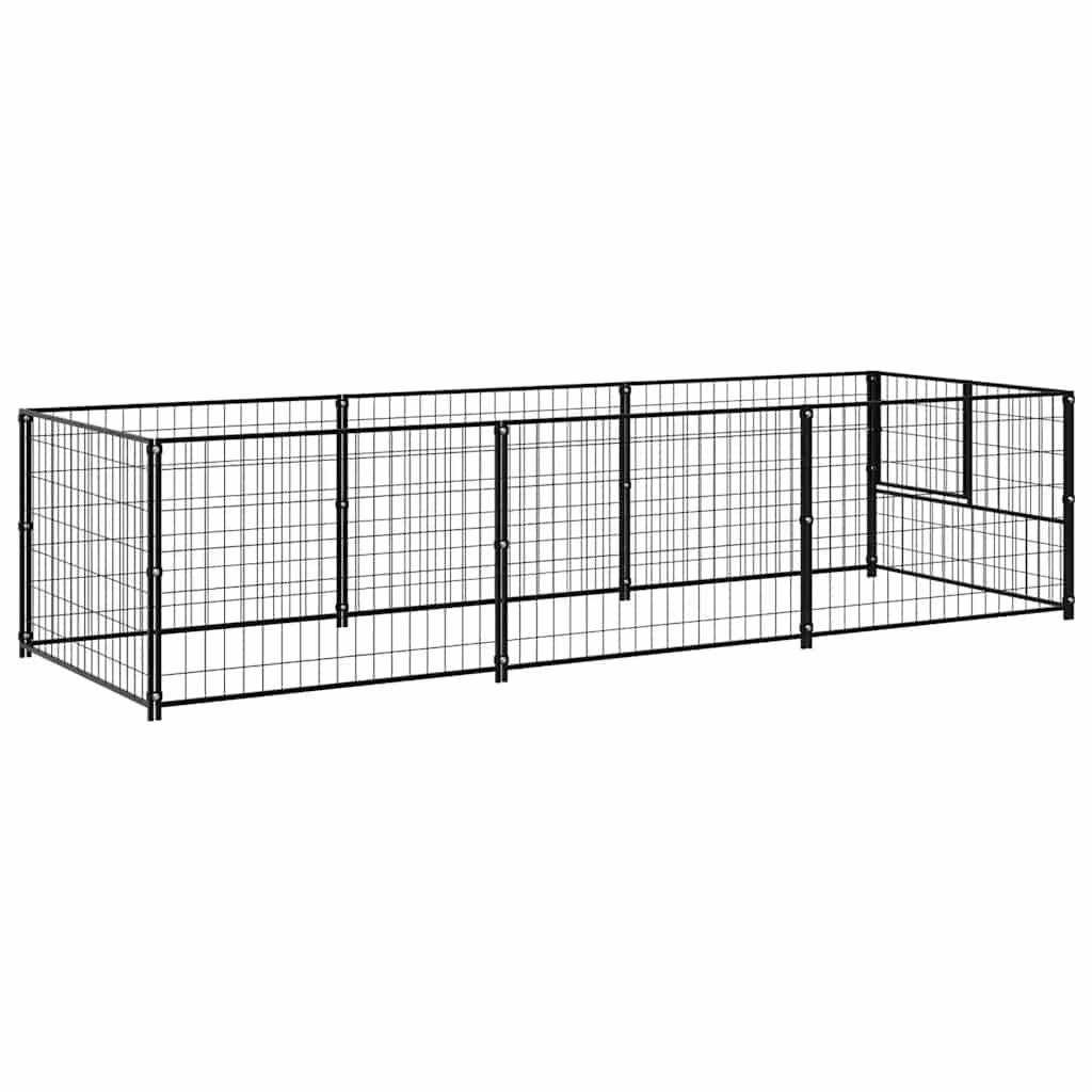 vidaXL Hundezwinger Schwarz 3 m² Stahl