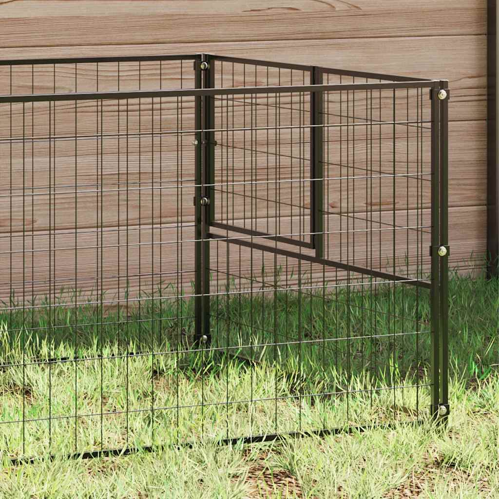 vidaXL Hundezwinger Schwarz 4 m² Stahl