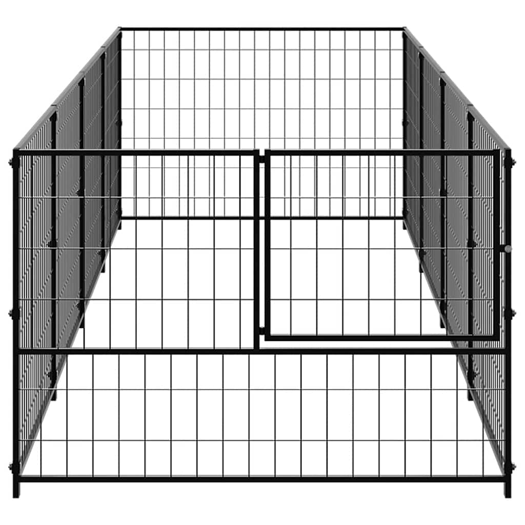 vidaXL Hundezwinger Schwarz 4 m² Stahl