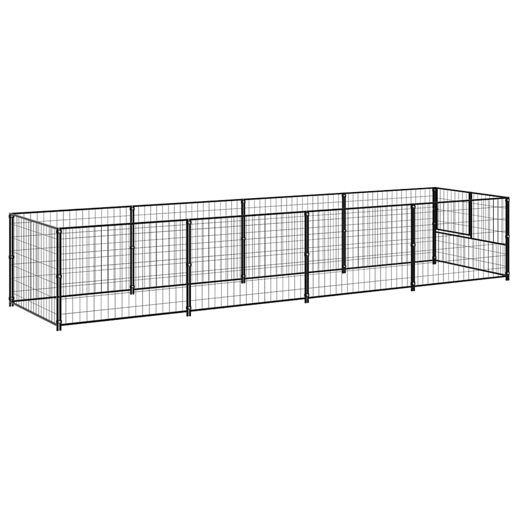 vidaXL Hundezwinger Schwarz 4 m² Stahl