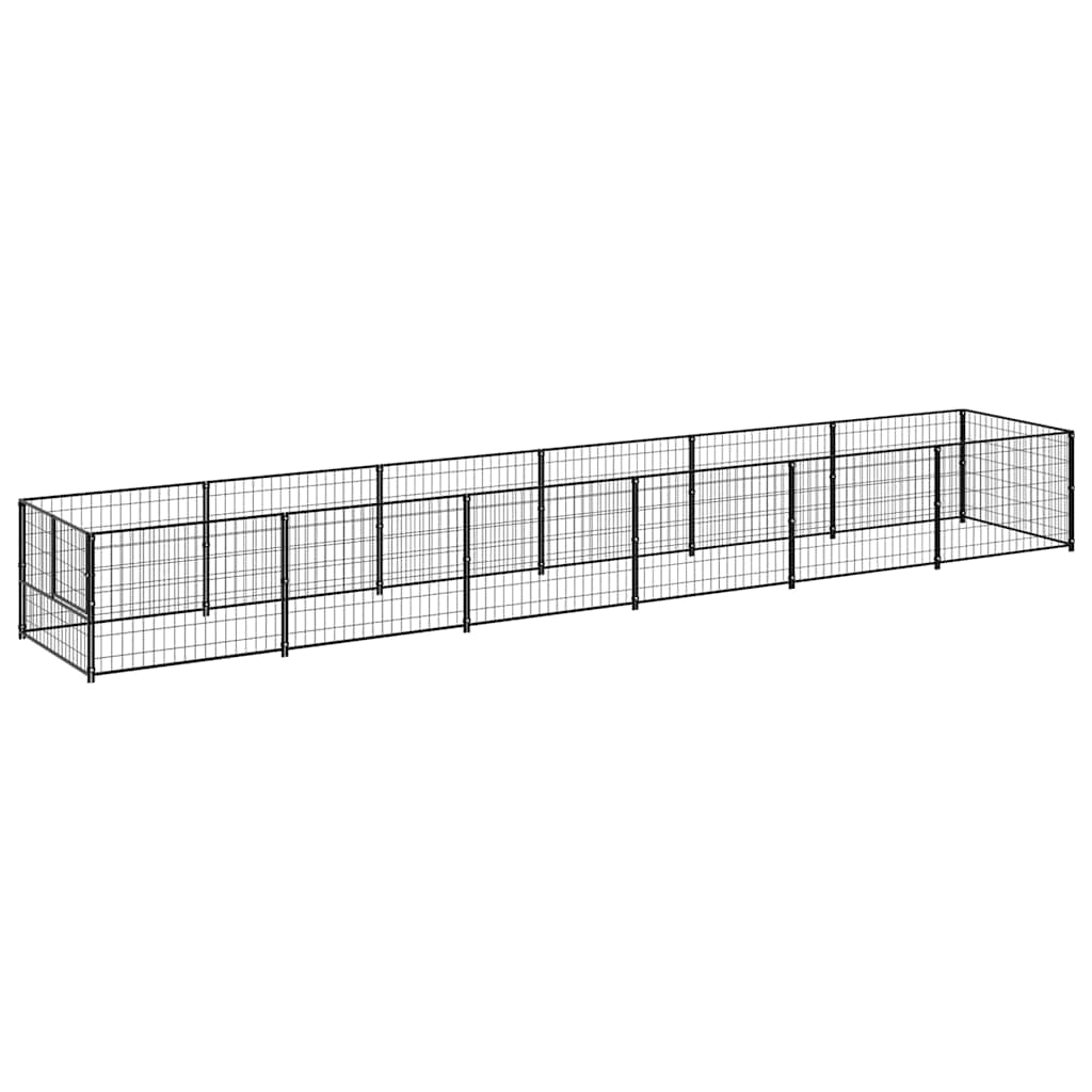 vidaXL Hundezwinger Schwarz 6 m² Stahl